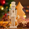 JECOMPRIS 2Pcs Christmas Wooden Unfinished Nutcracker 7Inch Figurines DIY Blank