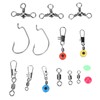160pcs Fishing Accessories Kit Jig Hooks Swivel Bead with Tackle