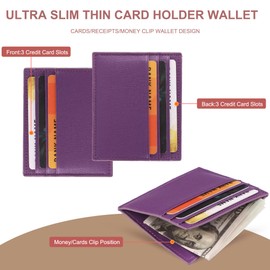 yiijay Credit Card Holder Slim Wallet Money Clip RFID Blocking Credit Card Case Thin Front Pocket Small Wallets for Women Men