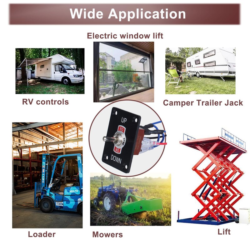 DMWD Waterproof Momentary Toggle Switch (ON)-Off-(ON) Up Down Polarity Reverse