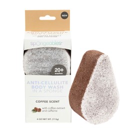 Spongeables Anti Cellulite Body Wash in a 20+ Wash Sponge, Coffee, 1 Count