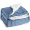 Bedsure Sherpa Fleece Blanket Throw Size Slate Blue Plush Throw