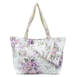 Tote Bags for Women, Lightweight Floral Canvas Handbags with Free Purse for Women Shoulder Bag for Women Shopping Bag Travel Bag Beach Bag (Pink), L