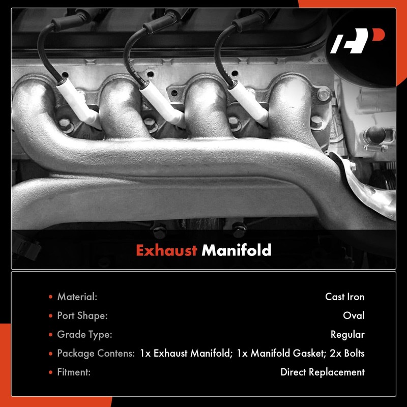 A-Premium V8 5.0L Exhaust Manifold Kit W/Gasket, Bolts Compatible with