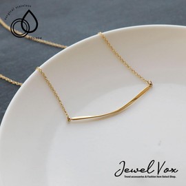 JewelVOX Women's Necklace, Short, U-Shape, Twist, Gold, Hypoallergenic, Adult, Surgical Stainless Steel