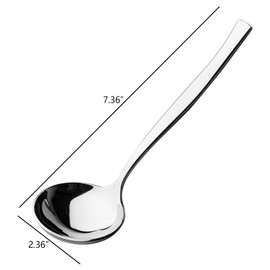 Drephia 2-Pack Stainless Steel Round Gravy Ladle, Small Gravy Spoon, 7.36 inches