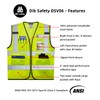 Dib Safety Reflective Vest Mesh, High Visibility Vest with Pockets