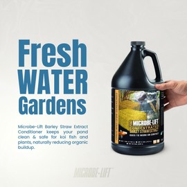 Microbe-Lift Concentrated Barley Straw Extract Conditioner for Ponds – 1 Gallon – Safe for Koi Fish, Plants & Decorations – Natural Pond Conditioner, Cost-Efficient & Organic Solution