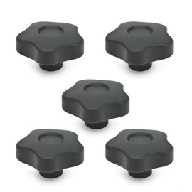 Ganter Normelemente | Star Grip Nut | GN 5337.2-63-M10-E | Pack of 5 | Plastic | with Brass Socket | Handle 63 mm | Thread M10