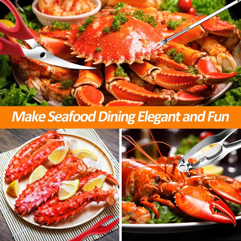 Seafood Crab Crackers and Tools, 21 Pcs Crab Leg Crackers
