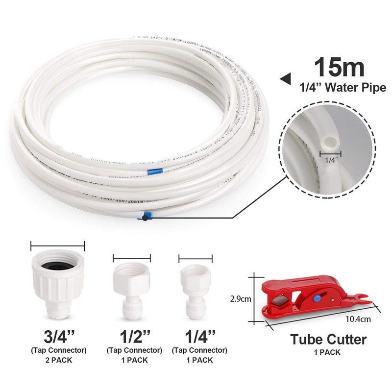Regrigerator Water Line Kit, 49.2 Ft Extra Long Fridge Ice