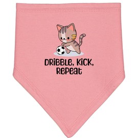 inktastic Soccer Quote Dribble Kick Repeat Baby Bandana Bib Mauve and Natural 4291d