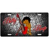 Novelty Vanity Plate Metal Sign with Custom Background Options