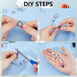 556 Piece Set Keychain Making Kit, Keyring Making, Keyring Kit, Keyring Making Kit, Letter Bead, Colorful Beads Heart Bead and Cords, Perfect for Handcrafting Keyrings, Backpack Charms, Party Favors