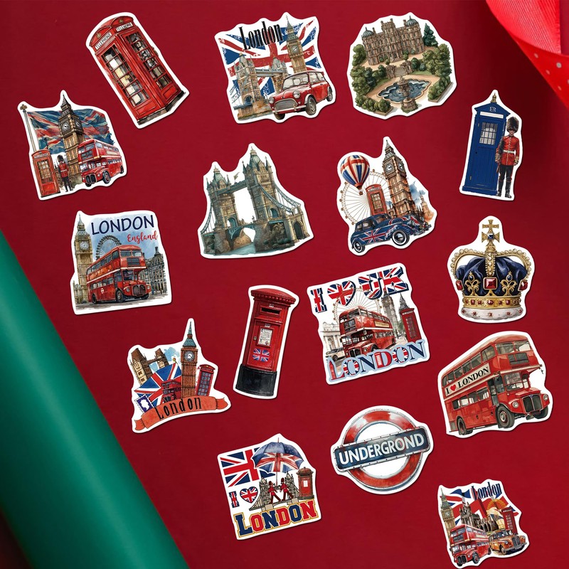 16PCS London Fridge Magnets, England London Icons Themed Refrigerator Locker