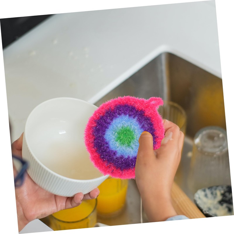 CHILDWEET 3pcs Cute Dish Scrubber Non-Scratch Kitchen Cleaning Cloths Quick-Drying