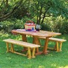 Woodworking Paper Plan to Make Outdoor Table and Benches -
