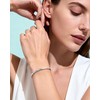 Desnuage Silver Hammered Texture Cuff Bracelet for Women - Adjustable