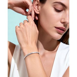 Desnuage Silver Hammered Texture Cuff Bracelet for Women - Adjustable Silver Bangle, Boho Chic Jewelry