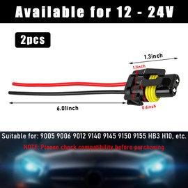 Wevdn 2 PCS 9005 HB3 9006 HB4 9012 Bulb Socket, Headlight Connector Female Adapter Wiring Harness Socket, Automotive Headlights Fog Lights Socket Wire Replacement, Car Accessories