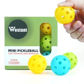 Westant Mini Pickleball Balls, 9-Pack Silent Pickleball for Indoor and Outdoor Use, Ideal Pickleball Practice Tool for Training and Warm-Ups, to Improved Handspeed, Accuracy, and Reaction Time