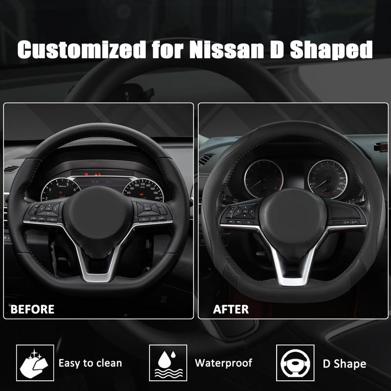 West Llama Flat Bottom Car Steering Wheel Cover for Nissan,D