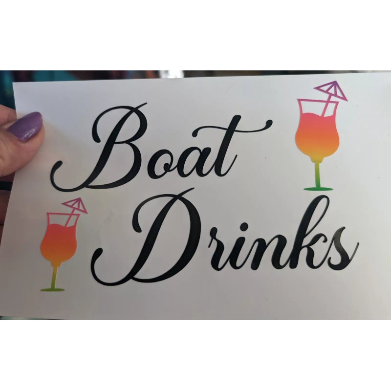 Unbranded Boat Drinks Vinyl Decal