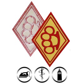 Punch Knuckle Sew-On Biker Iron-On / Rocker Patch Iron-On Patches Heavy Metal Gift Motorcyclist Application for Leather Jacket/Coats/Bag/Jeans Vest Yellow 70 x 100 mm