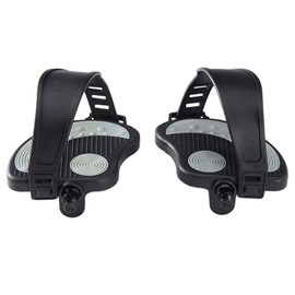 Amagogo 1 Pair of Exercise Bike Pedals with Straps Stationary Platform Pedals Spare Parts, Short 1/2 Spindle