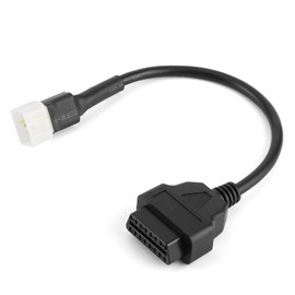 Obd2 6 Pin Adapter, Diagnostics 6 Pin to OBD2 16 Pin Adaptor Cable Motorcycle Fault Detection Connector Fits for Sinnis Hoodlum, etc