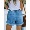 GOLDPKF Ladies Shorts Denim Shorts for Women Linen Cotton High