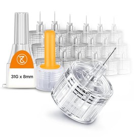 ONE-CARE Pen Tips 31G x 8mm, 100 Count, Twist-On Design for Standard Pen Devices, Thin-Wall Structure