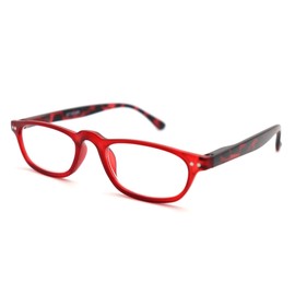 ColorViper Classic half eye reader Unisex composite spring temple Reading Glasses (matte red w/matte red tortoise, 1.00)