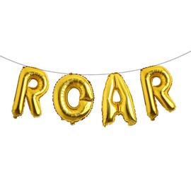 ROAR RAWR Dinosaur Tyrannosaurus Animal balloons for Birthday Party baby shower Decoration Kit Inflatable party supplies decorations gift kids and adults (ROAR Gold)