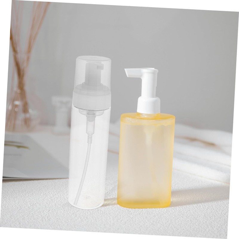 Outanaya 2pcs Clear Plastic Foaming Pump Bottle Refillable Empty Soap