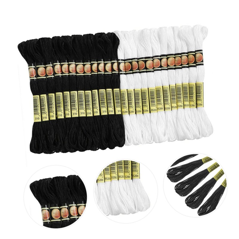 jojofuny 48Pcs Solid Color DIY Embroidery Thread for Cross Stitch