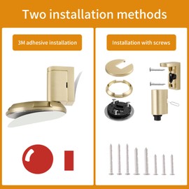 Bak Bo Windproof Door Stoppers 3 Pack Adjustable Bottom of Door Holder Indoor No Drilling Heavy Duty Mechanical Floor Door Stop with Screws and Adhesive Catch Door Keep Door Open Brushed Gold BG-3