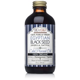 Shea Terra Egyptian Black Seed Cold Pressed Extra Virgin Oil | All Natural & Organic Oil to Boost Immune System, Improve Hair Growth & Skin Tone, Manage Dry Skin, & More - 8 oz