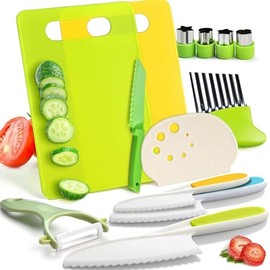13 Piezas Montessori Herramientas de cocina para niños,Cuchillos Para Niños,Juego de Cocina Infantil Para Cocinar y Cortar Pasteles,Frutas y Verduras 