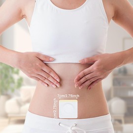 30Pcs Einweg-Rizinusöl-Pflaster für Bauchnabel,selbstklebende Rizinusöl Packung wickeln Bauchnabel Pads,weiß 7 x 7 cm