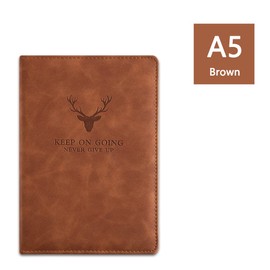 1 x Business-Notizbuch, A5, Schaffell, PU-Leder, Notizblock, Vintage-Hardcover, Notizbuch, tragbares Tagebuch, liniert, personalisiertes Geschenk für Damen und Herren, Braun