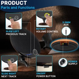 Pyle Portable Bluetooth Gramophone Speaker w/Super Bass Sub Stereo Sound - 2.1 HI-FI Wireless Streaming, Connects 2 via TWS BT Function, AUX, Built in DSP, Touch Control, Artistic Design - PGMSP100