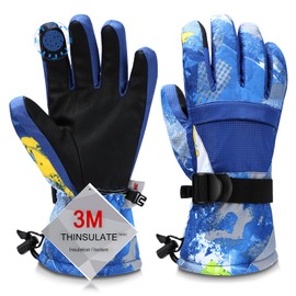 Odtmger Ski Gloves, Warmest Waterproof and Breathable Snow Gloves for Cold Weather, Fits Both Men & Women,for Parent Child Kids Outdoor