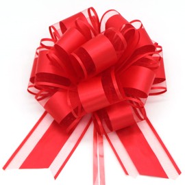 6 PCS Large Pull Bows,red Gift Bow,6 inches,Christmas,Party Birthday Gift Wedding Ribbon Bows for Wrapping Boxes or Flower Decorations,Valentine's Day Gift Decorations(red)
