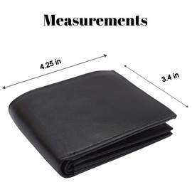 Marshal RFID Leather Mens Wallet Black Bifold Fixed Flip 3