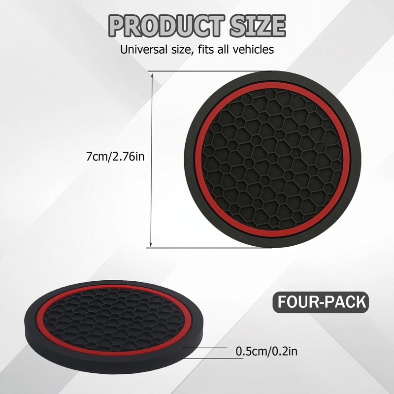4PCS Car Cup Holder Coasters,2.75 Inch Anti-Slip Car Coasters