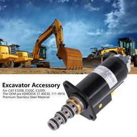 Hydraulic Pump Solenoid Valve for CAT 320B E320C E320D, Easy Control, Works with High Efficiency, OEM Numbers KDRDE5K 31 40E30 111-9916, 14 x 5.5 x 3.5 cm Excavator Solenoid Valve