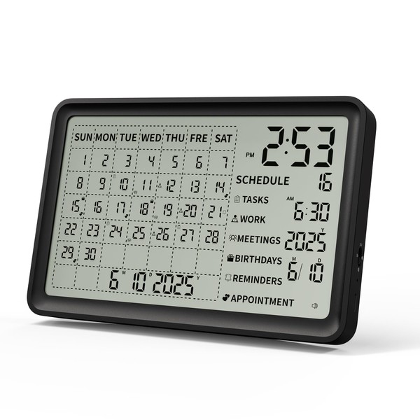 Digital Calendar, Digital Desk Planner with Schedule Reminder Clock with