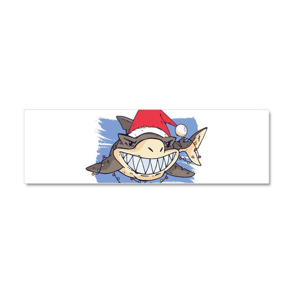 CafePress Christmas Shark Car Magnet 10 X 3 10" x