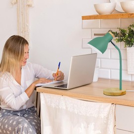 Himmel Desk Lamp, Adjustable Metal Table Lamp, Children's Table Lamp for Bedroom, Living Room, E27 Socket Reading Next Lamp (Green)